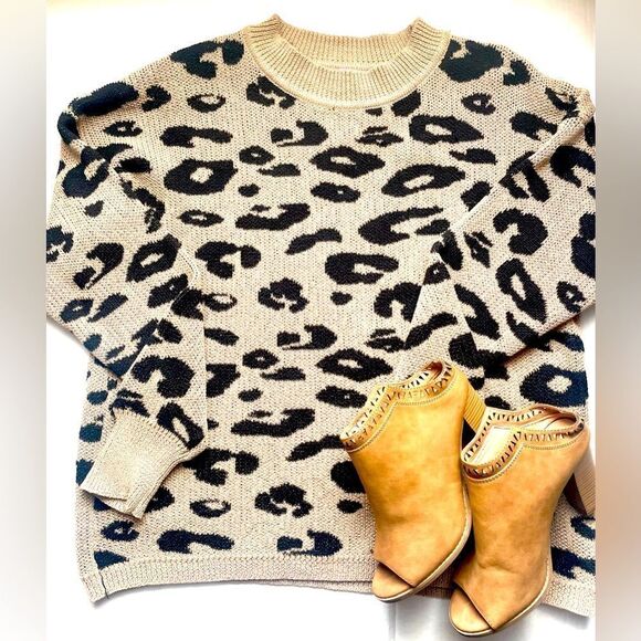 Andree Oversized Cheetah Sweater - Picture 1 of 4